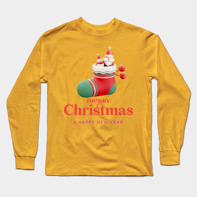 Merry christmas and happy New year Long Sleeve T-Shirt by HJDesign